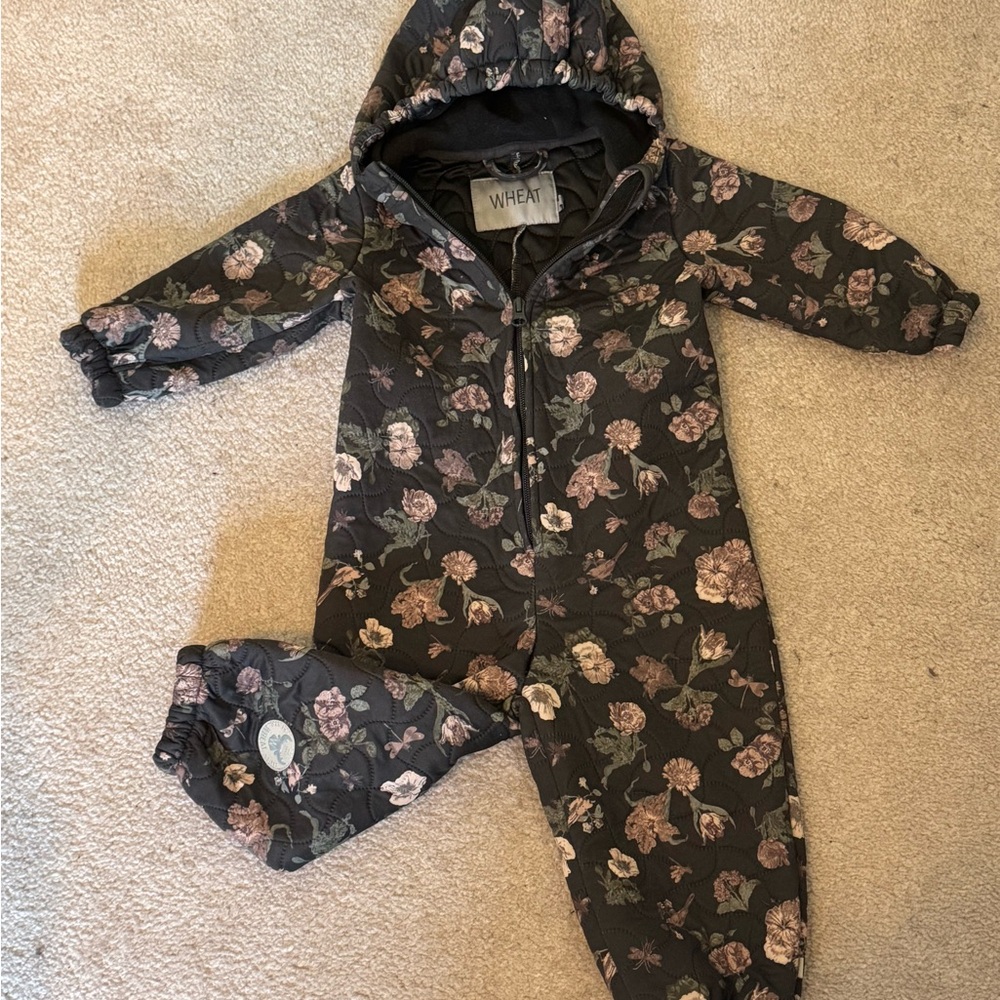 Wheat kids Floral Hooded thermosuit cuddle 12m